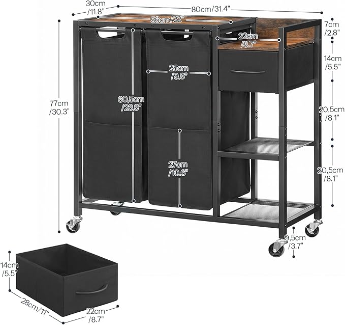 HOOBRO 2 Section Laundry Sorter - Image 2