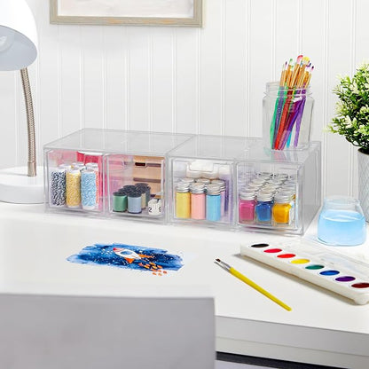 STORi Stackable Desk Organizer drawers, 4 Tall Drawers - Image 9