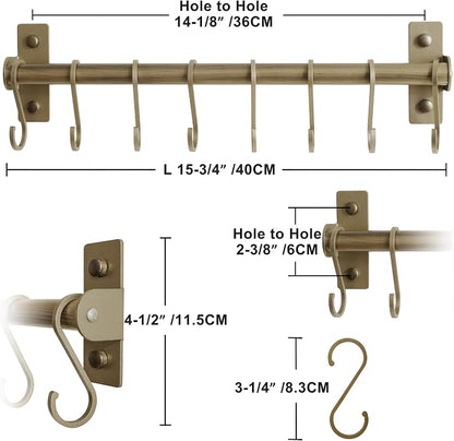 Dseap Kitchen Utensil Holder Hanger, Pot and Pan Rack wall mounted, Kitchen Rail - Image 3