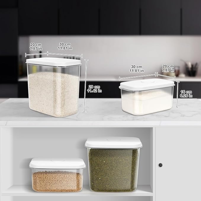 Rice & Flour Storage Container, Cereal Containers Storage, Dry Food Airtight - Image 4