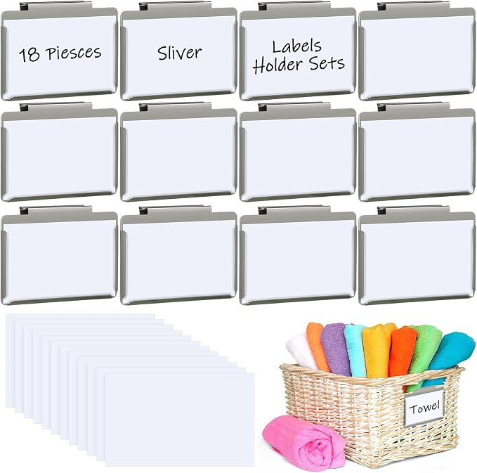 Basket Bin Labels Clips Label Holders Stainless Label Holders Removable Metal by Zonon