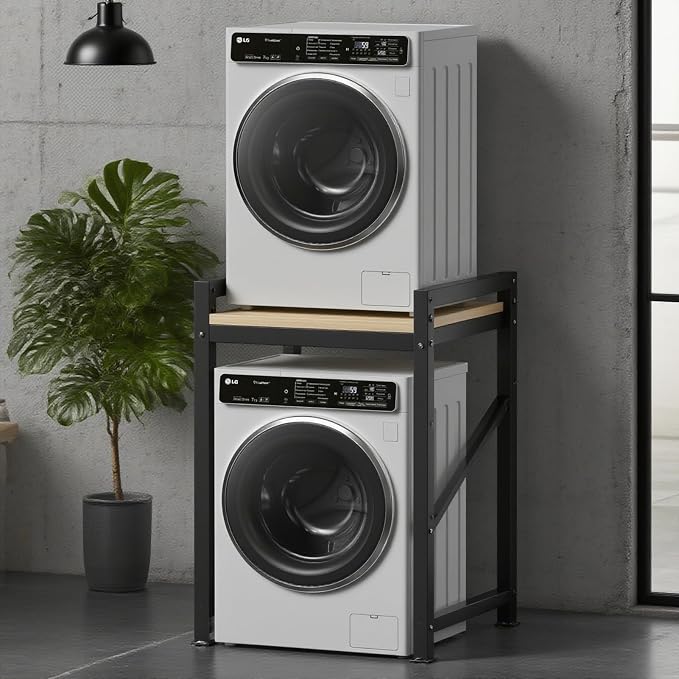 Over The Washer and Dryer Storage Shelf, Widen & 3 Height Adjustable Stacking - Image 3