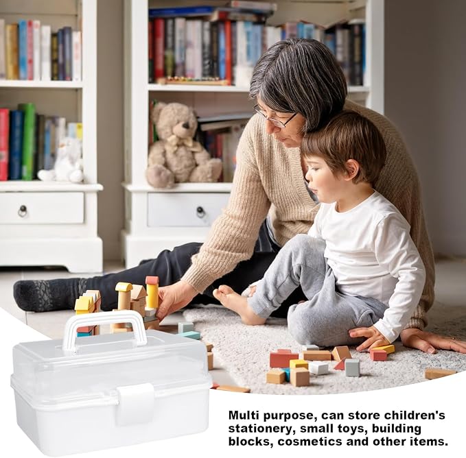 10Inch Tackle Box Organizer and Storage, Three-Layer Sewing Box - Image 3