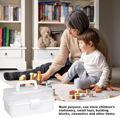 10Inch Tackle Box Organizer and Storage, Three-Layer Sewing Box - Image 3