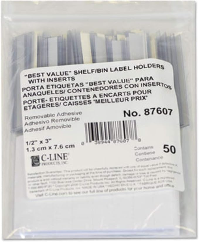 C-Line Self-Adhesive Label Holders, Top Load, 0.5 x 3 - Image 3
