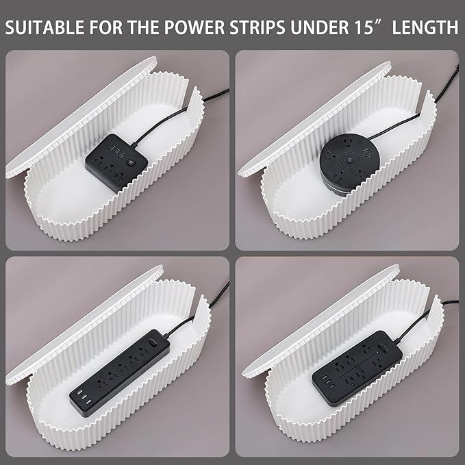 White Cable Management Box, Plastic Cable Box Organizer - Image 3