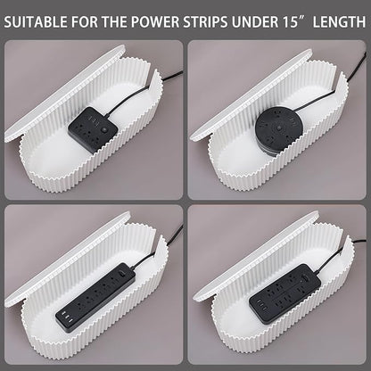 White Cable Management Box, Plastic Cable Box Organizer - Image 3