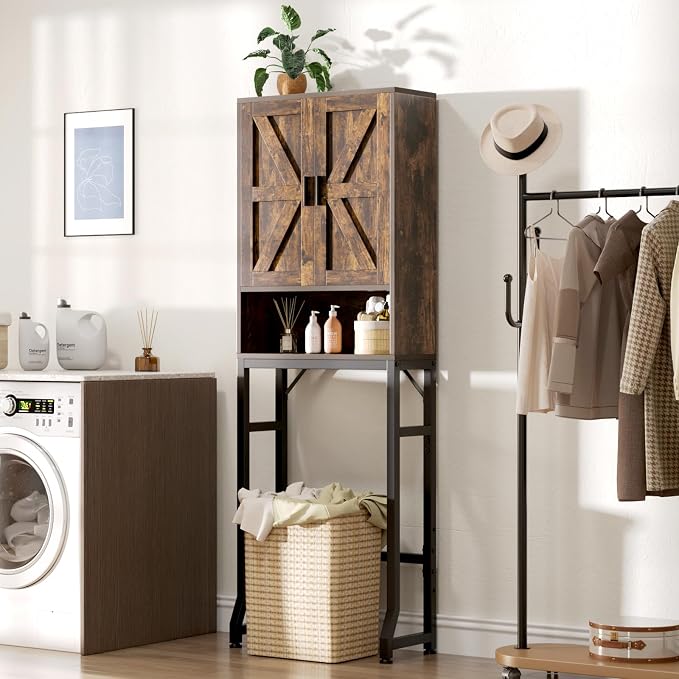 Brown Over The Toilet Storage Cabinet - Image 7