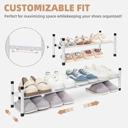 STORAGE MANIAC Expandable Shoe Rack, 4 Pairs Stackable Small Shoe Rack - Image 4