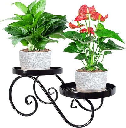 TLBTEK 2 tier Metal Plant Stand, Balcony and Bedroom by TLBTEK