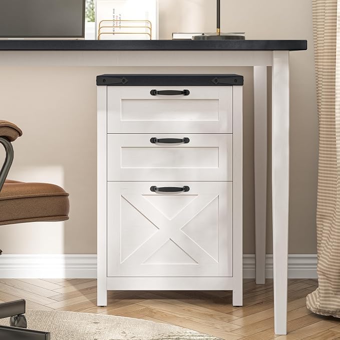 Farmhouse File Cabinet with 3 Drawers - Image 2