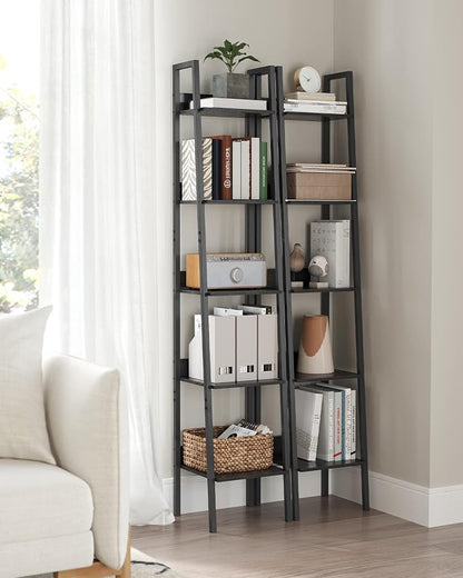 VASAGLE Bookshelf, 5-Tier Narrow Book Shelf, 11.8 x 13.3 x 66.9 Inches - Image 4