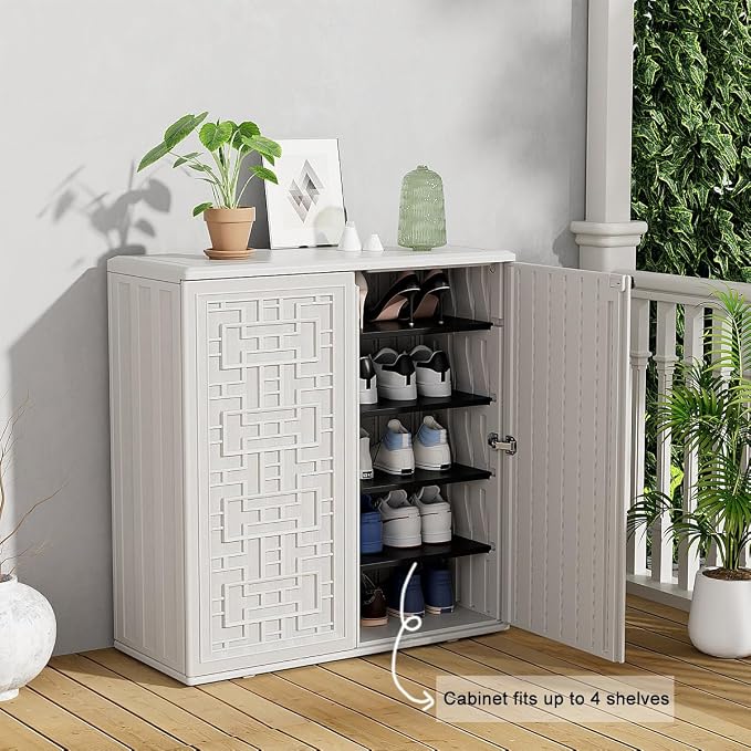 Outdoor Storage Cabinet Waterproof, Resin 62 Gallon Deck Box - Image 8