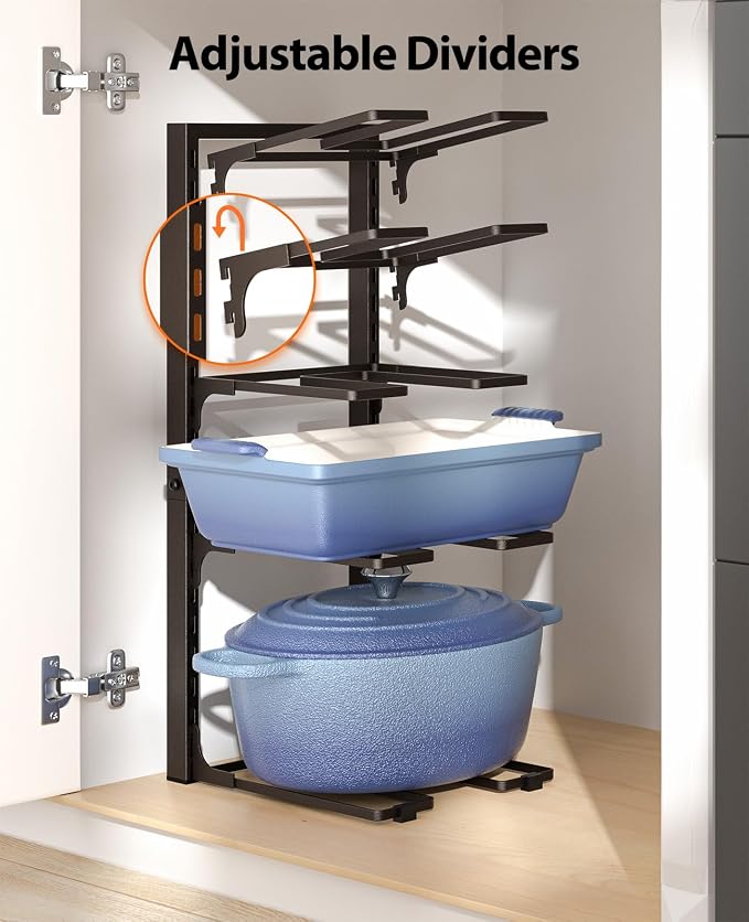 ORDORA Pots and Pans Organizer under Cabinet, 20.8" Height Heavy Duty 120LBS - Image 4