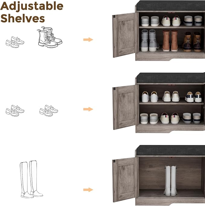 Homleke 2-Tier Storage Bench, Shoe Bench - Image 6