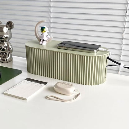 Green Cord Organizer Box, Plastic Cable Management Box - Image 3