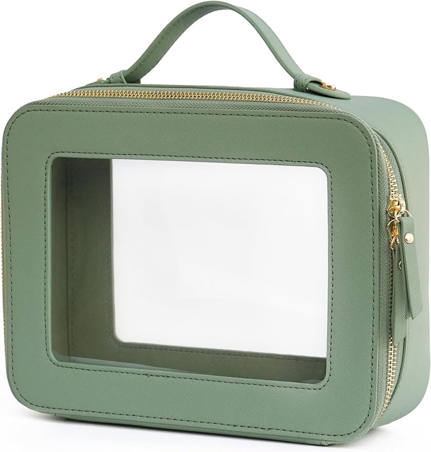 Popvibe Clear Makeup Bag Travel Cosmetic Case Transparent Toiletry Bag by POPVIBE