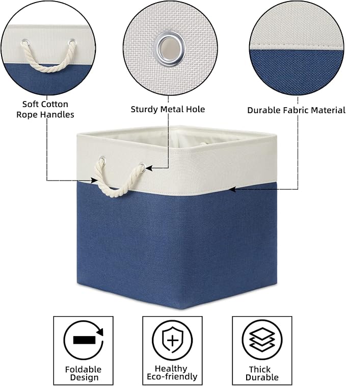 Bidtakay Storage Baskets Large Cube Storage Bins Fabric Baskets - Image 5