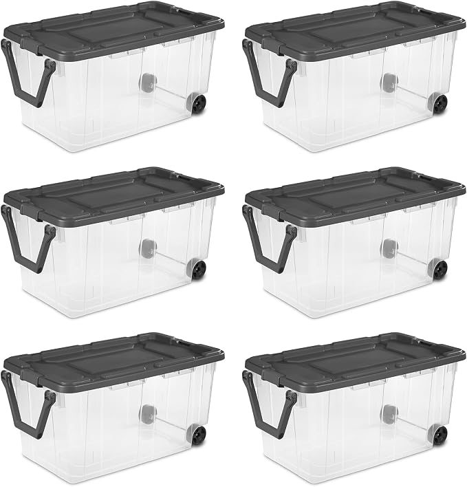 Sterilite 6-Pack Modular Stacker Box, Durable Clear Plastic Storage Bins - Image 8