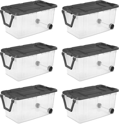 Sterilite 6-Pack Modular Stacker Box, Durable Clear Plastic Storage Bins - Image 8