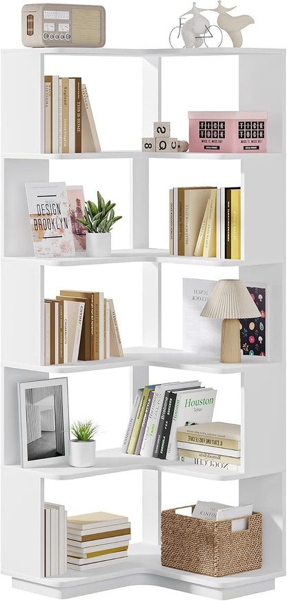 Tribesigns 6-Tier Corner Bookshelf, 64.9 Inches Tall Corner Book Shelf - Image 8