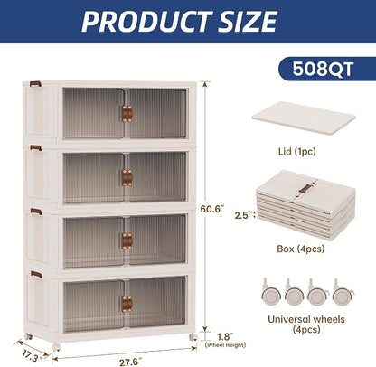 SAILUN 127Gal/508Qt Extra Large Stackable Storage Bins Folding Collapsible - Image 6