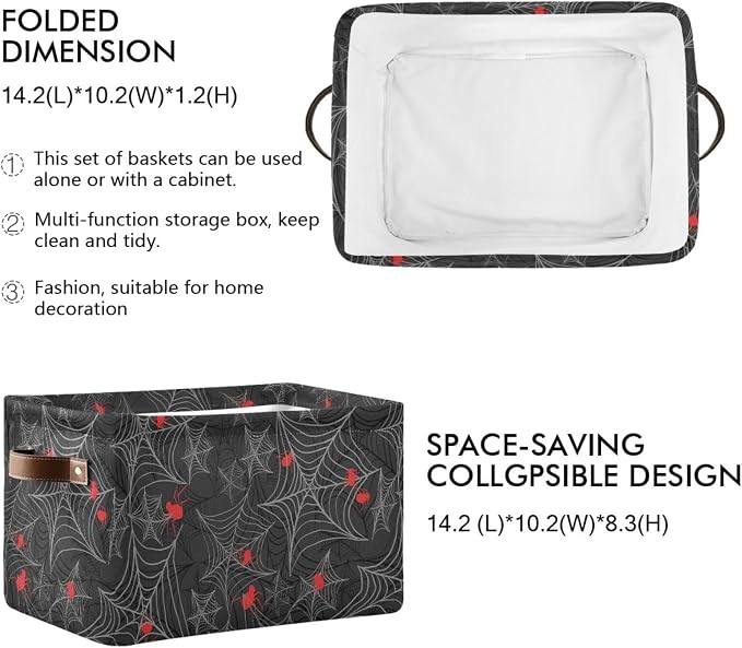ZAZYXTJ Goth Spider Web Storage Basket - Image 2