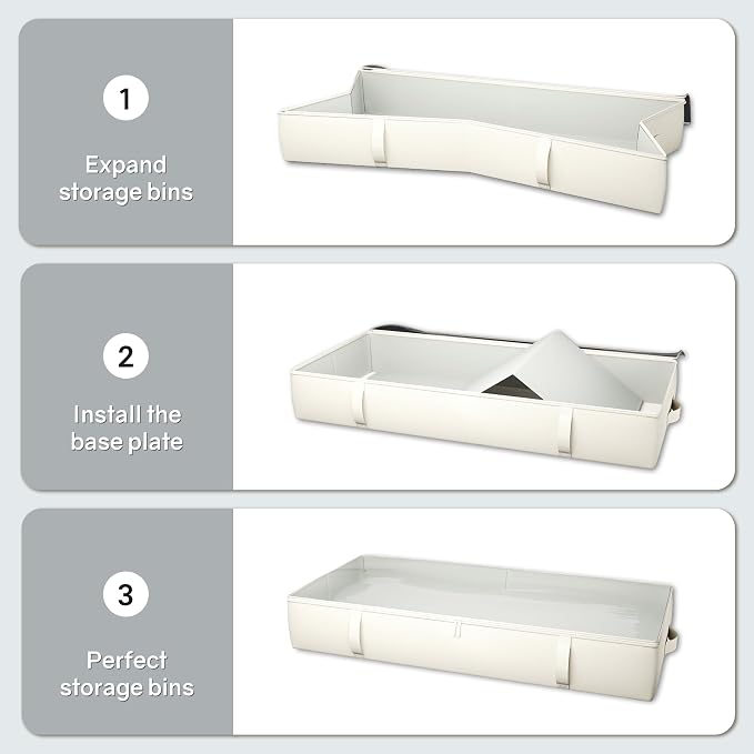2-Pack Under Bed Storage Containers, 8 Inches Tall Underbed Clothes Storage - Image 8