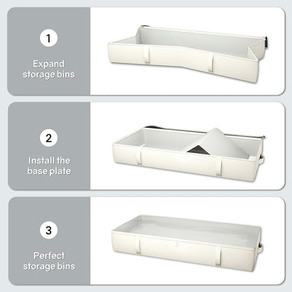 2-Pack Under Bed Storage Containers, 8 Inches Tall Underbed Clothes Storage - Image 8