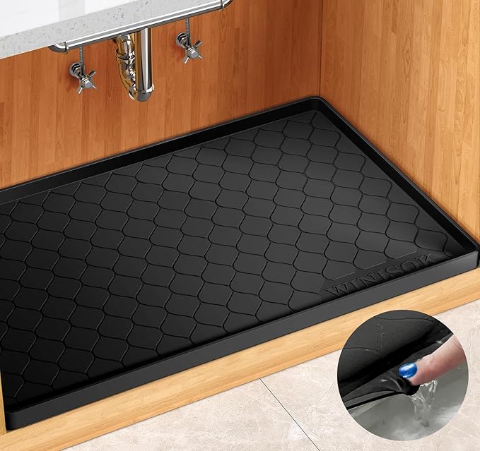 Silicone Under Sink Mat 22" x 19", kitchen Essentials and Gadgets, Shelf liner by Winisok
