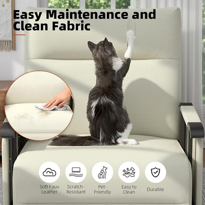 Upholstered Accent Chairs Set of 2, Modern Faux Leather Sofa Chairs - Image 5