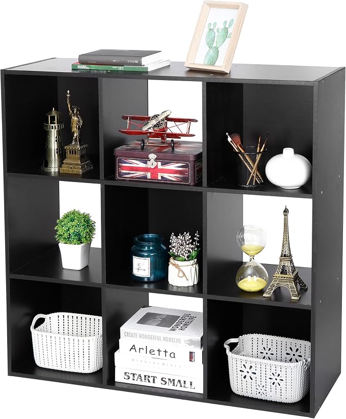 ZenStyle 9 Cube Storage Shelf Organizer, Wooden Bookshelf System Display Cube - Image 9