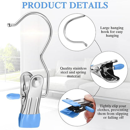 Yinder 250 Pcs Boot Hangers Clips Laundry Hooks Hanging Stainless Steel Clothes - Image 4