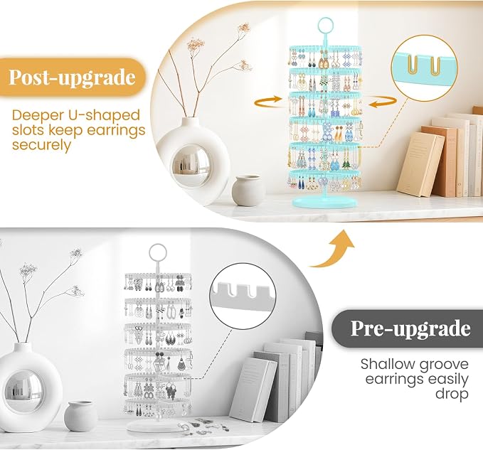 EsLuker.ly Earring Holder Organizer Rotating Stud Display Tree Rack, 6 Tier | - Image 6