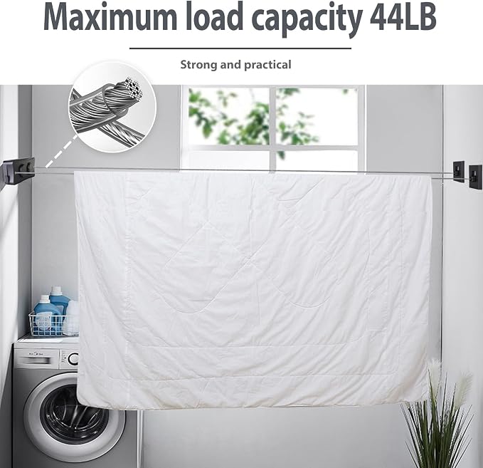 Retractable Clothesline Indoor & Outdoor, 16.7 Ft Clothes Line Outdoors - Image 4