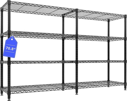 Garvee 70.8" W Storage Shelves Metal Shelving Unit, 4-Tier Heavy Duty Wire by Garvee