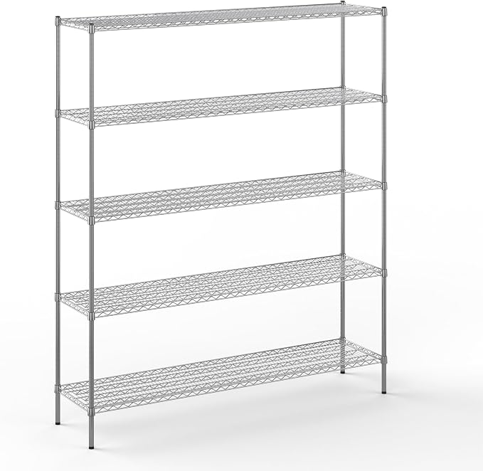 18" Deep x 72" Wide x 86" Height Wire Shelving Kit | 5-Tier | NSF Commercial by Regal+Altair