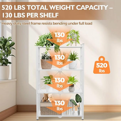 EAGLE PEAK 4-Tier Foldable Greenhouse Shelf, Heavy Duty Metal Storage Rack - Image 8