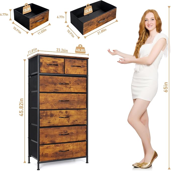 Mifuro Tall Dresser for Bedroom, Vertical Storage Organizer Tower - Image 3