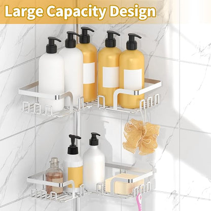 KEGII Corner Shower Caddy Tension Pole, Rustproof Tension Shower Organizer - Image 5