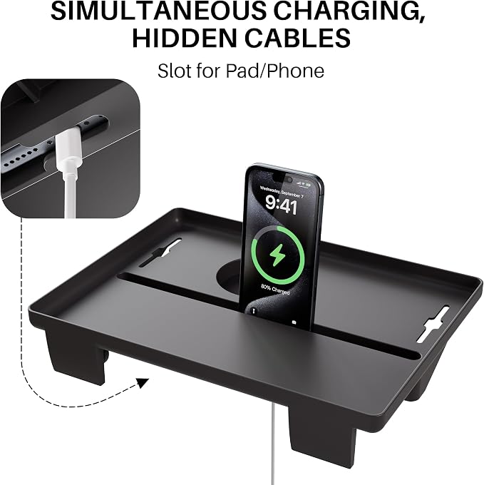 JOYMOOP Clip-On Bedside Shelf for Bunk Beds, Dorm Room Essentials, Bedside Caddy - Image 9