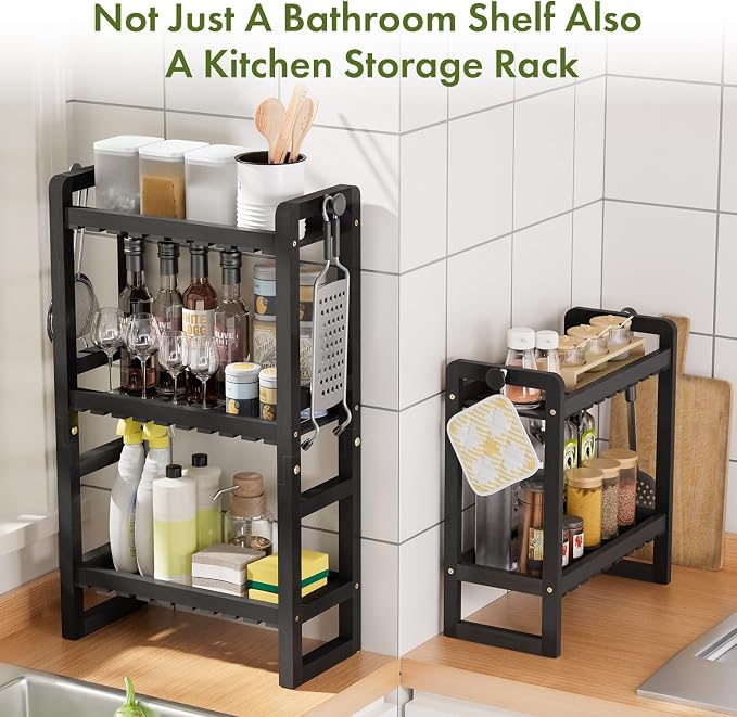 AmazerBath Bamboo Over The Toilet Storage Shelf - Image 7