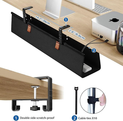 Zilink No Drill Under Desk Cable Management Tray 30" Cord Organizer - Image 4