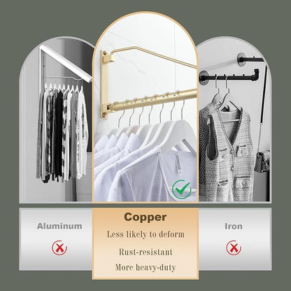 NEWRAIN Folding Wall Mounted Clothes Hanger Rack Clothes Hook Solid Brass - Image 3