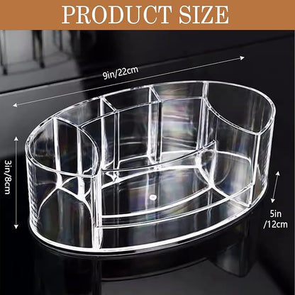 Acrylic Makeup Organizer, 9” x 5” Compact Cosmetic Holder - Image 2