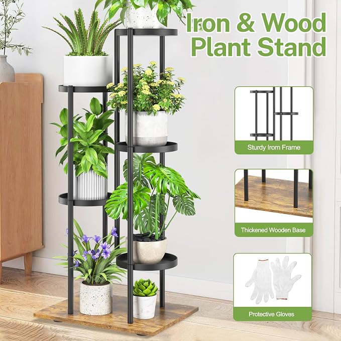 iDavosic.ly 5 Tier Plant Stand Indoor Outdoor, Tiered Corner Multiple Flower - Image 3