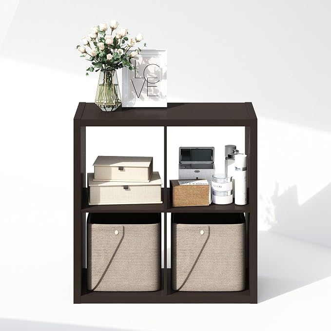Furinno Cubic Extra Thick 4-Cube Closet Organizers and Storage, Dark Oak | 14.6 - Image 6