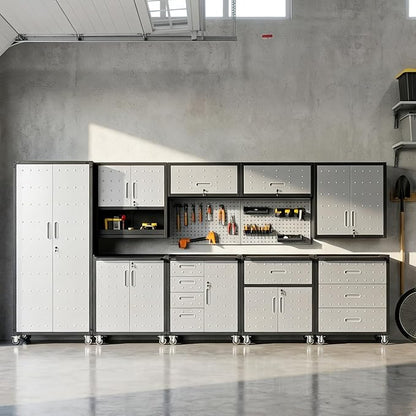 9-Piece Heavy Duty Steel Garage Cabinet System | All-in-One Modular Garage by VIYET