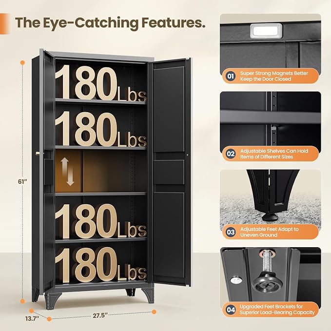 Yizosh Metal Storage Cabinet - Image 2