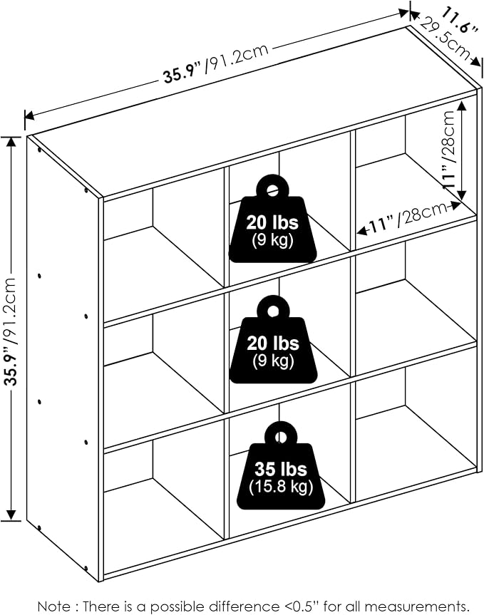 Furinno PELLI Closet Organizers and Storage, 9-Cube Closet Organizer, Open - Image 3